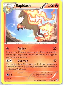 Rapidash 15/106 Non Holo XY - Flashfire - Pokemon Card - NM - Image 1
