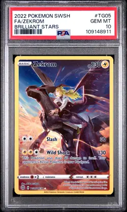 PSA 10 Zekrom TG05/TG30 Trainer Gallery SWSH Brilliant Stars Pokemon Card - Image 1