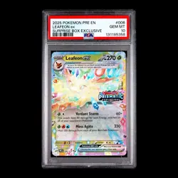 ✨ PSA 10 GEM MINT ✨ Prismatic Evolutions Surprise Box Stamp Leafeon EX 006/131 - Image 2