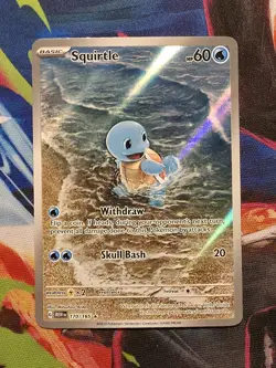 Squirtle 170/165 - Scarlet Violet 151 Illustration Rare English Pokemon NM - Image 1