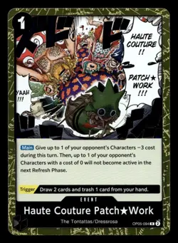 MINT One Piece Awakening of the New Era #OP05-094 Haute Couture Patch Work Rare - Image 1