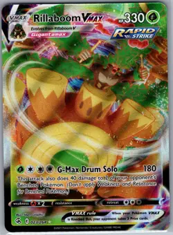 Rillaboom VMAX 023/264 SWSH08: Fusion Strike - Pokemon Card - NM - Image 1