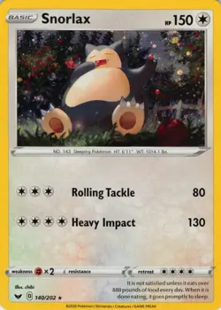 Pokemon Card - Sword & Shield 140/202 - SNORLAX (ALTERNATE holo promo) - NM/Mint - Image 1