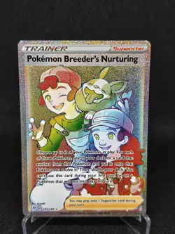 Pokemon Breeder's Nurturing - 195/189 - Secret Rare - Darkness Ablaze Card - Image 1