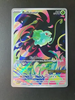 Bulbasaur 133/132 Mega Evolution Box Topper STAMPED PROMO Pokemon Card | DENT - Image 1