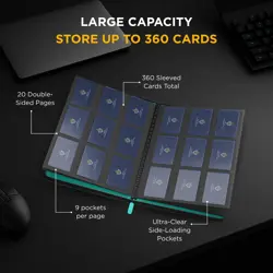 - 9 Pocket Premium Binder with Zipper for 360 Cards Trading Card Games TCG (T... - Image 2