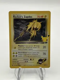 2021 POKEMON CELEBRATIONS CLASSIC COLLECTION ROCEKT'S ZAPDOS 15/132 HOLO RARE - Image 1