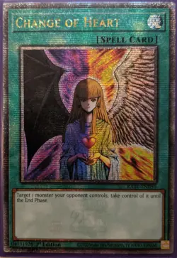 YuGiOh Change of Heart Quarter Century Secret Rare 1st Edition RA01-EN050 - Image 1
