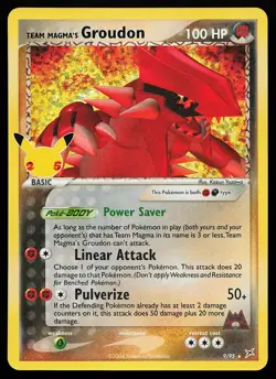 Team Magma's Groudon 9/95 Holo Celebrations Classic Collection Pokemon Card - Image 1
