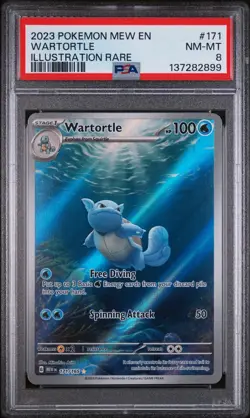 Wartortle 171/165 English Illustration Rare PSA 8 NM-MT 151 2023 Pokemon Card - Image 1