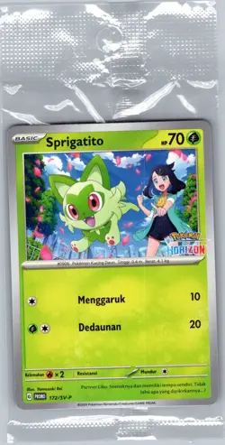 Sprigatito 172/SV-P Horizons Stamp - Indonesian - Pokemon Card - Sealed - Image 1