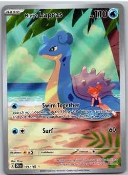 Misty's Lapras 194/182 Illustration Rare Destined Rivals Pokemon NM - Image 1