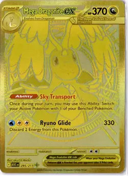 Mega Dragonite Ex 295/217 GOLD HYPER RARE POKEMON ASCENDED HEROES - Image 1