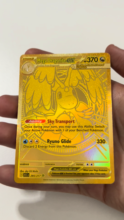 Mega Dragonite EX 295/217 Gold Hyper Rare Pokemon Ascended Heroes - Image 2