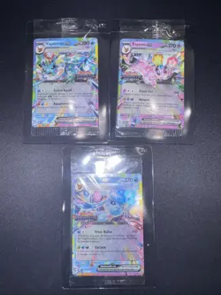 Lot Of 3 Sealed Prismatic Evolutions Stamped Pokemon Promo Cards - Image 1
