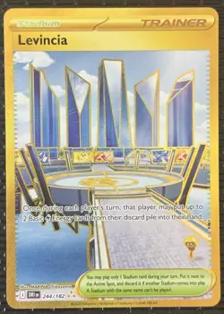Pokemon TCG Levincia Card Destined Rivals Secret Rare 244/182 Gold - Image 1