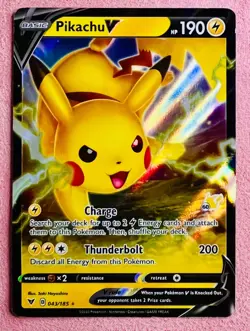 Pikachu V 043/185 | Vivid Voltage | 2020 Pokemon TCG Card | MP - Image 1