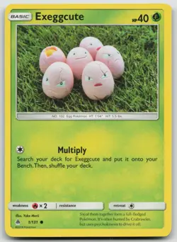 Exeggcute 1/131 Yuka Morii Art SM - Forbidden Light Common Pokemon TCG Card - Image 1