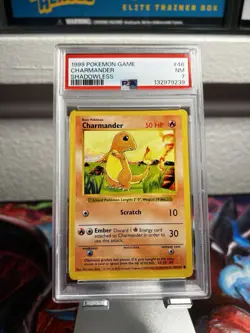 1999 POKEMON CHARMANDER SHADOWLESS BASE SET GAME 46/102 PSA 7 VINTAGE - Image 1
