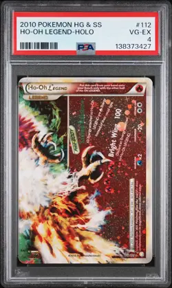 2010 POKEMON HEARTGOLD & SOULSILVER #112 HO-OH LEGEND-HOLO PSA 4 - Image 1