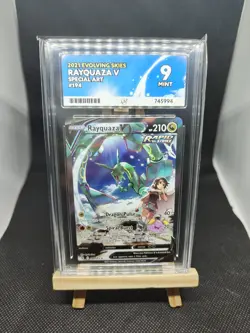 Ace 9 Rayquaza V 194/203 Evolving Skies Pokemon TCG Graded Card - Mint - Image 1