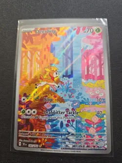 Pokemon TCG Deerling Holo Illustration Rare Card 165/162 - Image 1