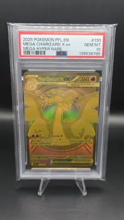 Mega Charizard X ex 130/094 — PSA 10 — Phantasmal Flames Hyper Rare Pokemon Card - Image 1