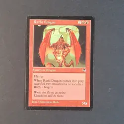 MTG - 1x Rathi Dragon - Tempest - Light Play LP - Vintage Red Rare - Magic CCG - Image 2