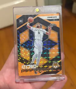 2024-25 Mosaic Stephon Castle Epic Performers Orange Cracked Ice RC 04/25 - Image 1