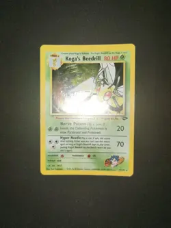 Pokemon Card - Koga's Beedrill 9/132 Gym Heroes Rare Holo WOTC English Vintage - Image 2
