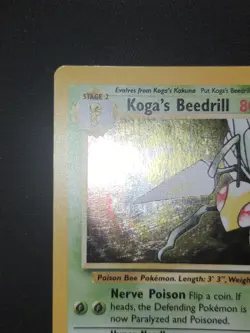 Pokemon Card - Koga's Beedrill 9/132 Gym Heroes Rare Holo WOTC English Vintage - Image 3