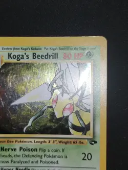Pokemon Card - Koga's Beedrill 9/132 Gym Heroes Rare Holo WOTC English Vintage - Image 4