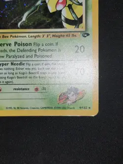 Pokemon Card - Koga's Beedrill 9/132 Gym Heroes Rare Holo WOTC English Vintage - Image 5