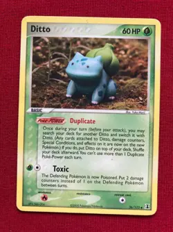 Pokemon Ditto Bulbasaur 36/113 Delta Species Vintage Card LP - Image 2