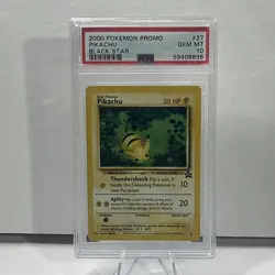 Pikachu #27 Promo 2000 Black Star English Pokemon Card WOTC PSA 10 Gem Mint - Image 1