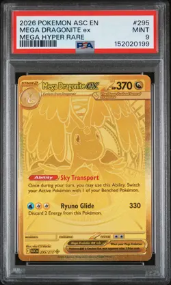 2026 POKEMON ASC EN-ASCENDED HEROES MEGA HYPER RARE #295 MEGA DRAGONITE EX PSA 9 - Image 1