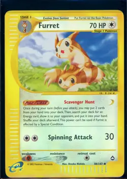 Pokemon AQUAPOLIS - #48/147 Furret - Reverse Holo - ENG - Lightly Played - Image 1