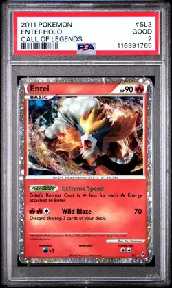 2011 POKEMON CALL OF LEGENDS #SL3 ENTEI-HOLO PSA 2 - Image 1