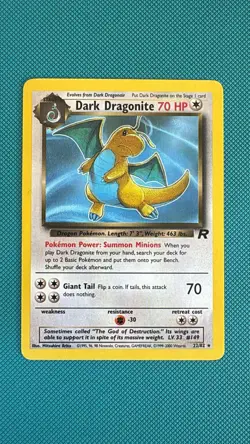 Pokemon TCG Dark Dragonite 22/82 Team Rocket Edition Rare Card 1999-00 - NM - Image 1