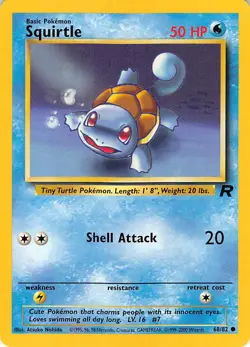 Squirtle 68/82 Common Team Rocket Pokemon Unlimited Lightly Played - Image 1