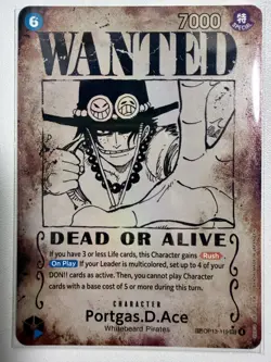 Portgas D. Ace Wanted Poster SP * ERROR* One Piece Trading Card Game OP13-119 - Image 1