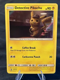 Detective Pikachu SM190 Movie Black Star Promo Holo Pokemon Card NM - Image 1