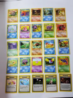 Lot (25) Pokemon TCG Fossil Uncommon Common Non-Holo Cards NM No Dupes Psyduck - Image 1