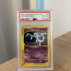 2002 Pokemon Expedition Mewtwo Holo #20 - PSA 8 - Huge Swirl - Image 1
