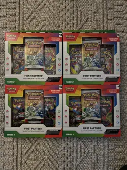 Pokemon TCG First Partner Illustration Collection Series 1 Promo 4x Box - Image 1