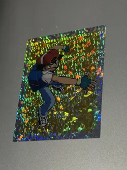 Merlin Topps Pokemon Sticker Ash Prism Holo #S26 Near Mint - Image 2