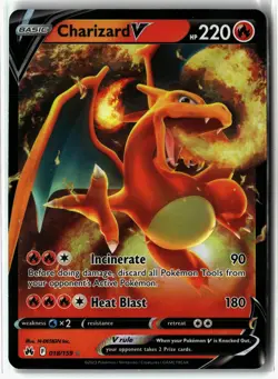 Charizard V ⭐ 018/159 Holo V Rare Crown Zenith 2023 Pokemon NM - Image 1