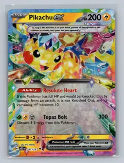 Pikachu ex 057/217 Double Rare ME: Ascended Heroes Pokemon NM - Image 1