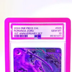PSA 10 Roronoa Zoro OP01-025 1st Anniversary Chinese One Piece - Image 3