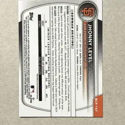 JHONNY LEVEL 2025 Bowman Chrome Speckle #BCP-147 089/299 San Francisco Giants - Image 3